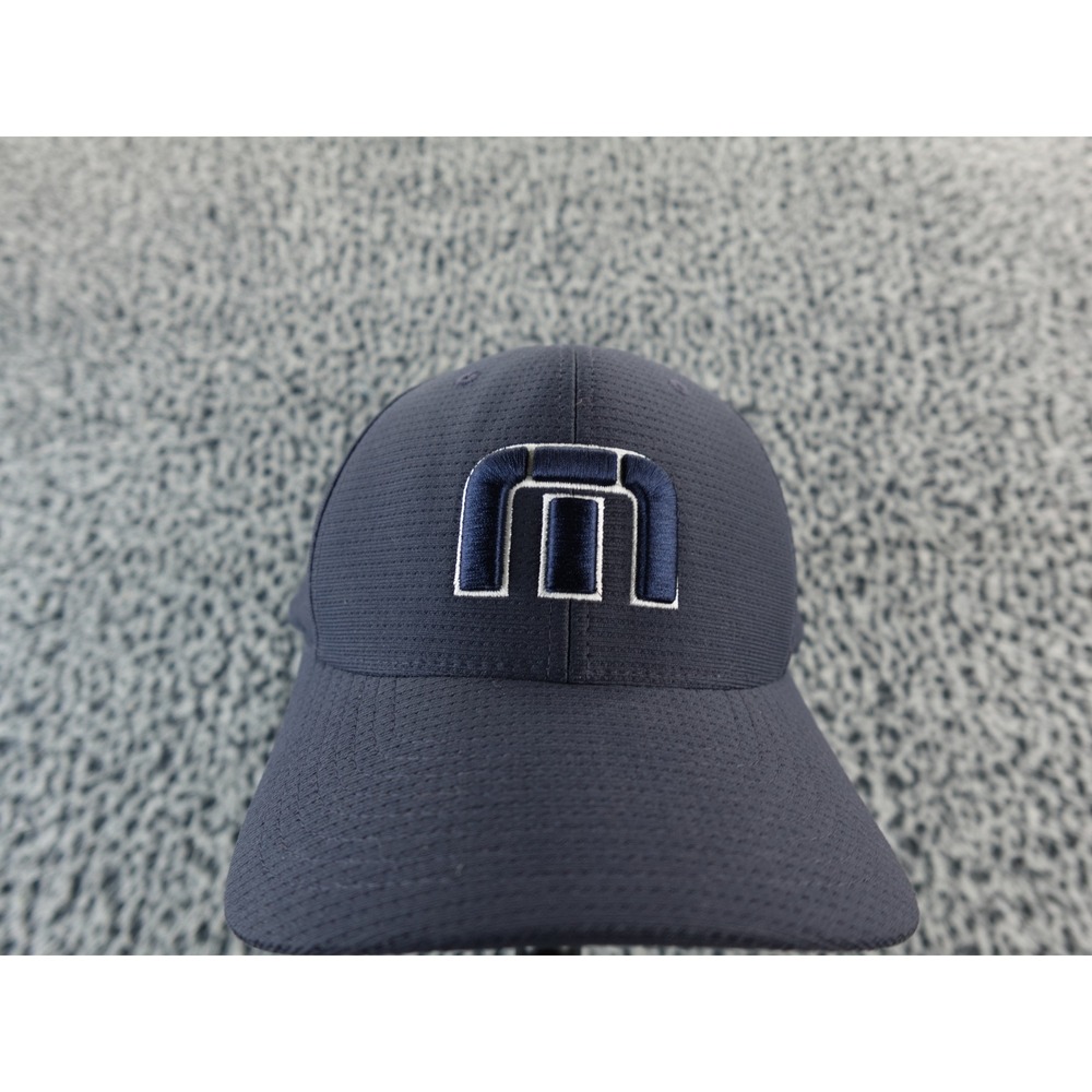 TravisMathew Mens Flexfit Baseball Cap Blue Embroidered‎ Logo Golf